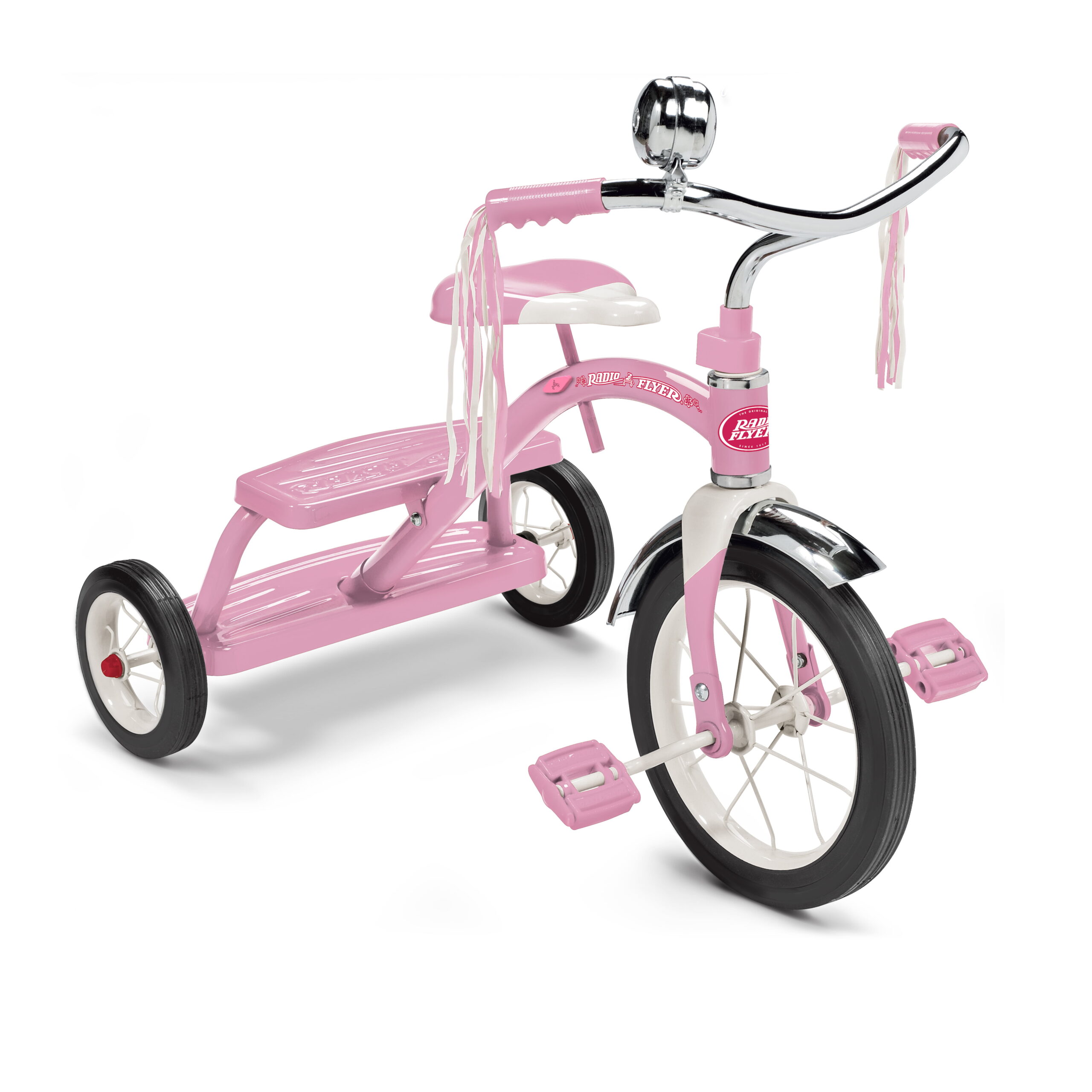 Radio Flyer. Classic Pink Dual Deck Tricycle. 12″ Front Wheel. Pink