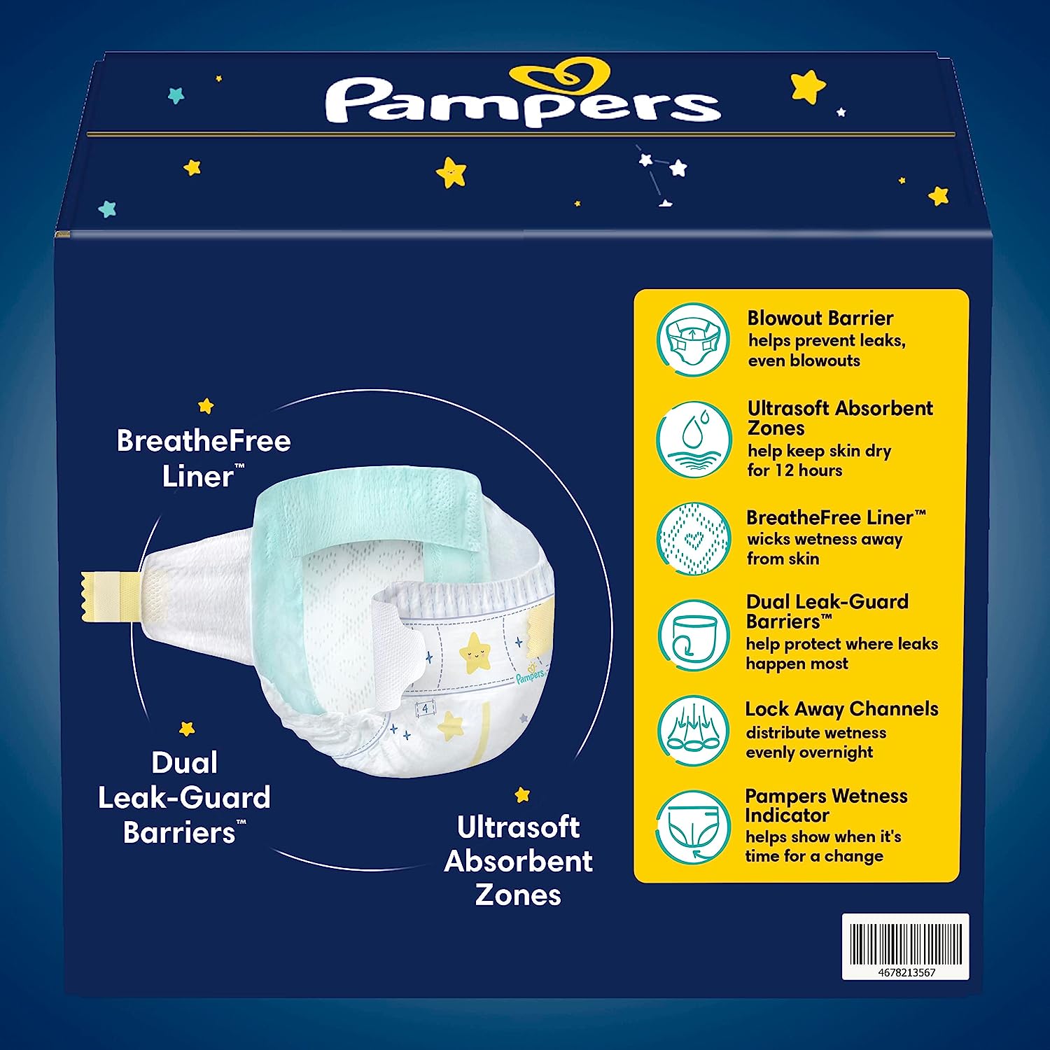 Diapers Size 6. 72 Count - Pampers Swaddlers Overnights Disposable Baby Diapers. Enormous Pack (Packaging & Prints May Vary)