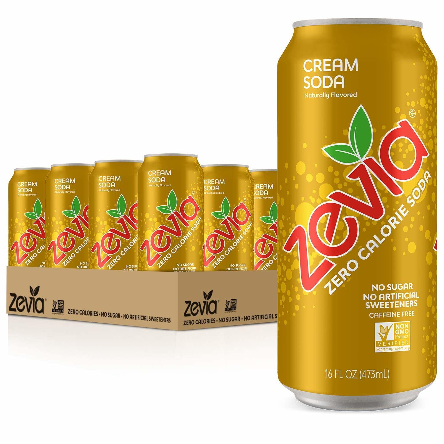 Zevia Zero Calorie Cream Soda. 16 Ounce Cans (Pack of 12)