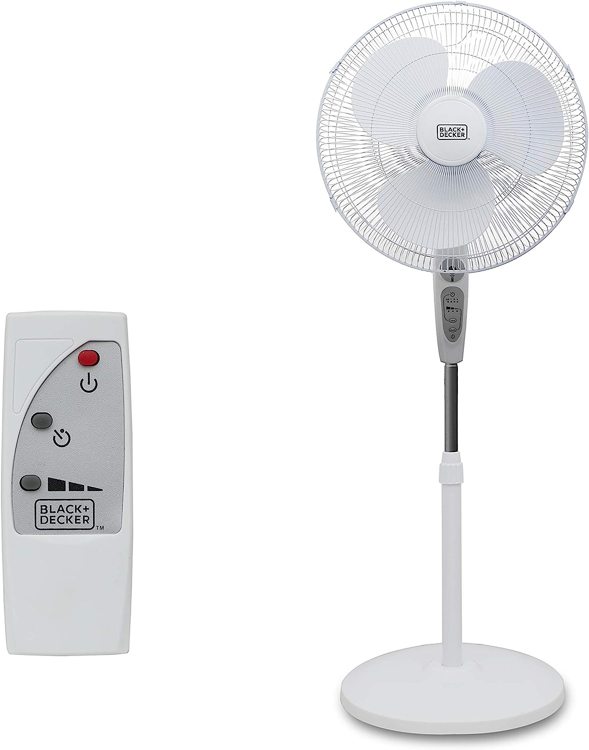 BLACK+DECKER 18-Inch. Stand Fan with Remote. White