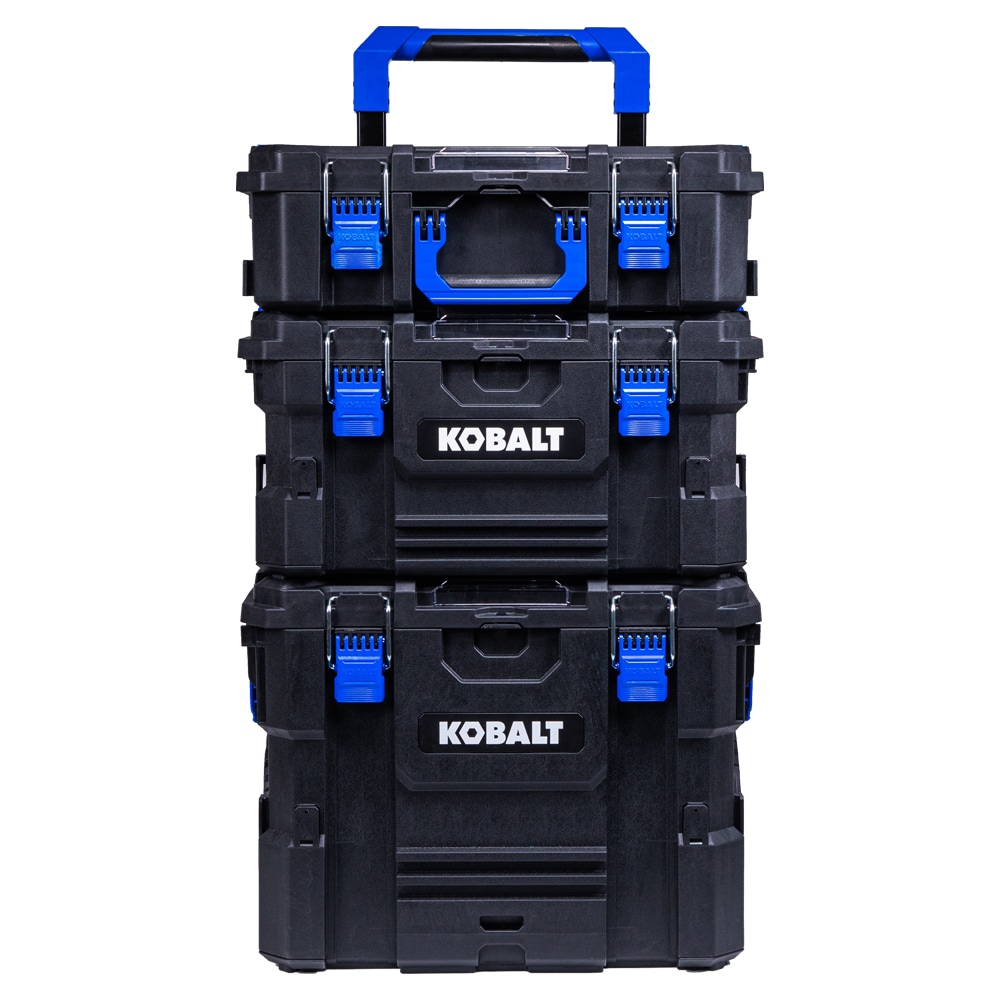Kobalt 21.5-in Black Plastic Wheels Lockable Tool Box