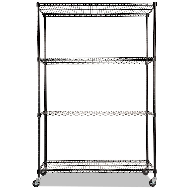Alera ALESW604818BL Steel 4-Tier Utility Shelving Unit (48-in W x 18-in D x 72-in H)