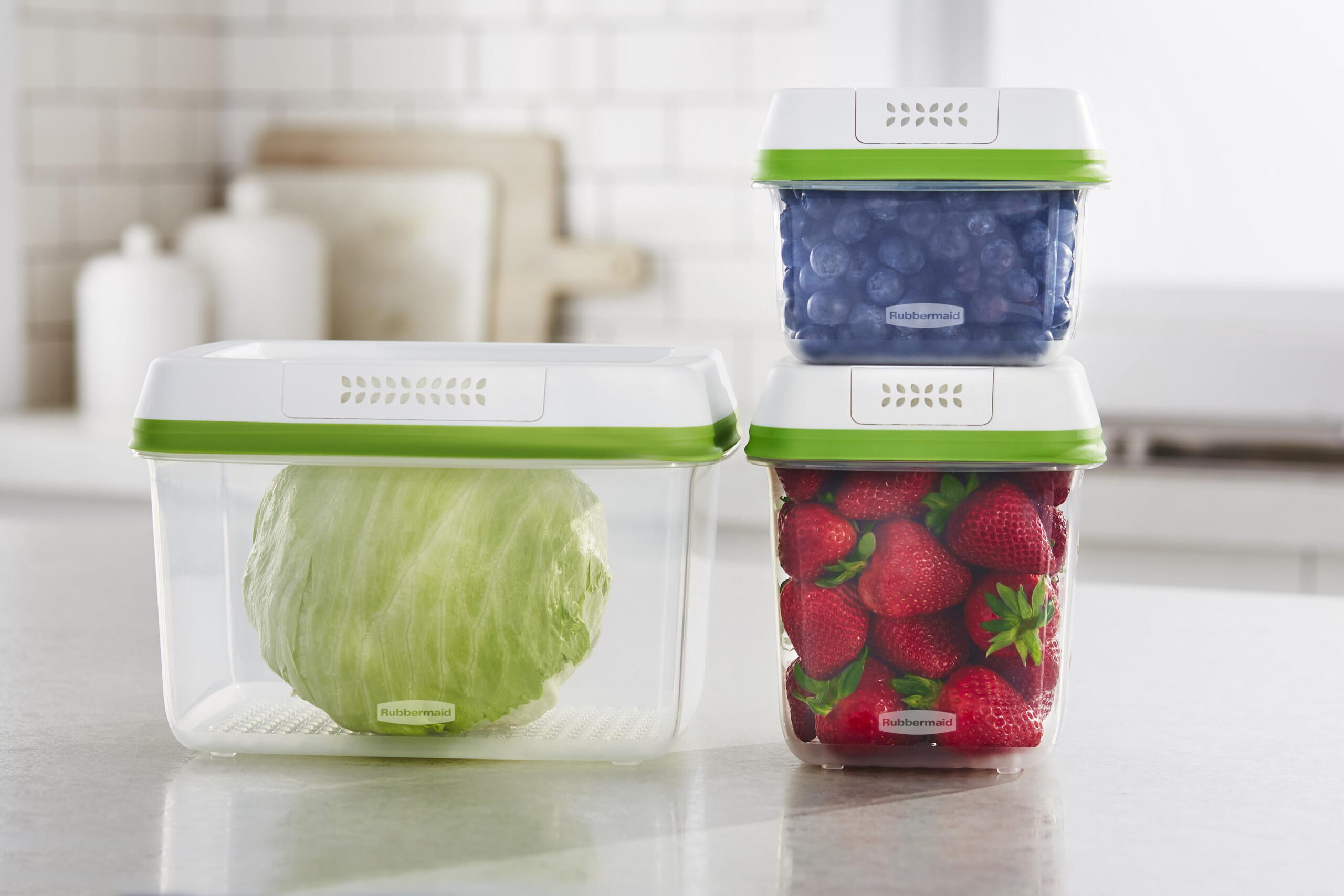 Rubbermaid FreshWorks Produce Saver. Medium and Large Produce Storage Containers. 6-Piece Set
