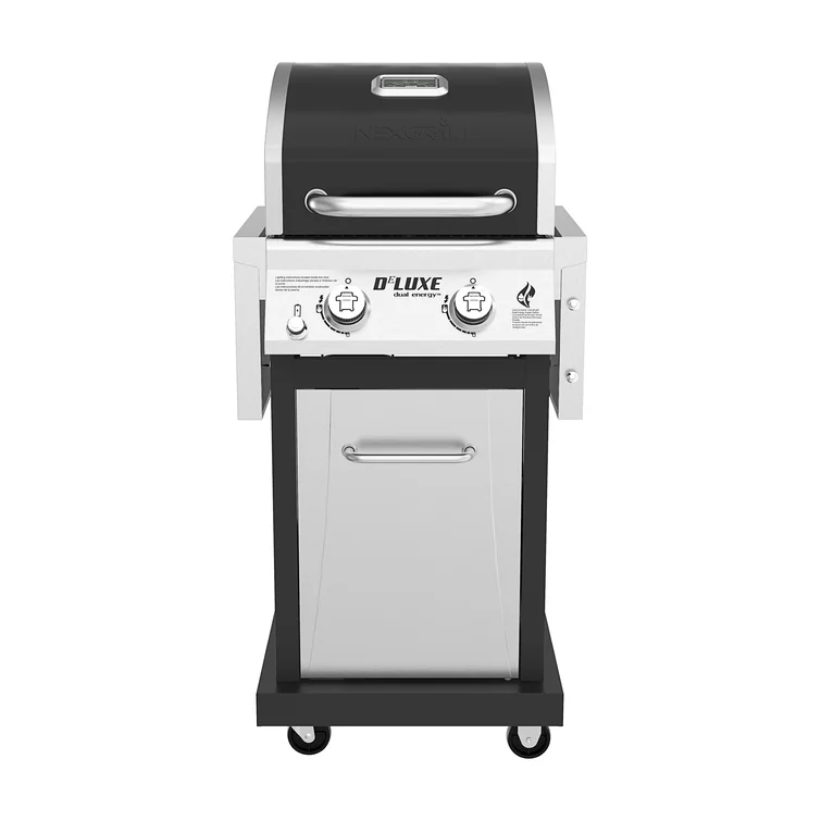Nexgrill Deluxe 2-Burner Propane Gas Grill with Foldable Side Shelves. 28000 BTUs