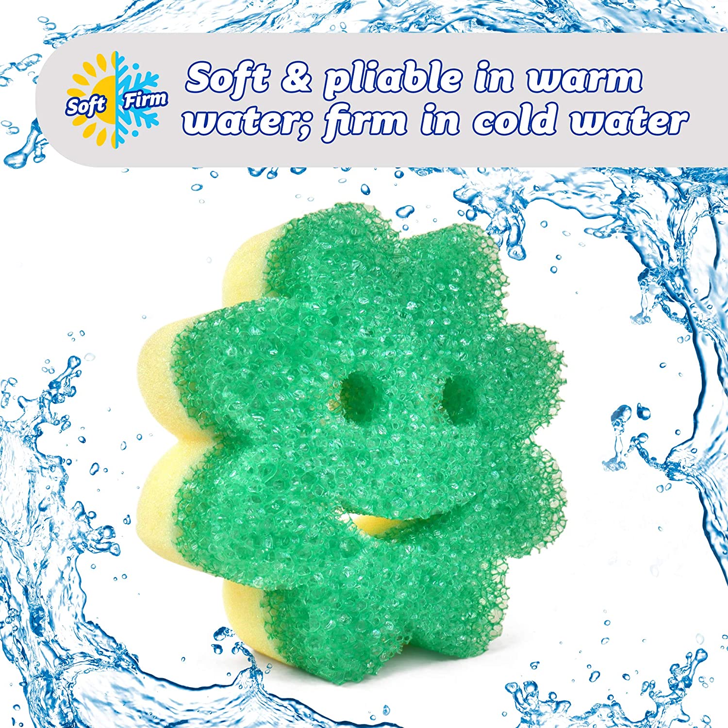 Scrub Daddy Sponge Set - Scrub Mommy Power Flower Dual. Multi-Surface 3 ct