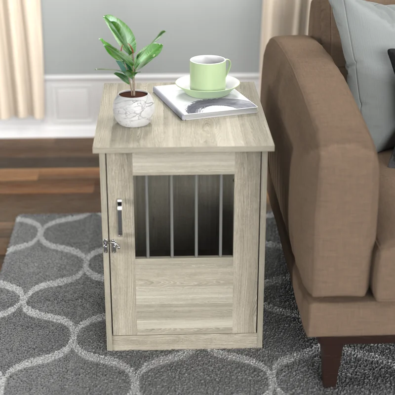 ClosetMaid Pet Crate End Table Furniture for Small Dogs or Cats Under 12 lbs. Earth Gray Wood Grain Finish