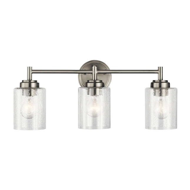 Kichler  Winslow 21.5-in 3-Light Brushed Nickel Transitional Vanity Light