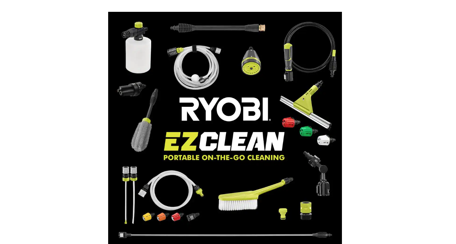 RYOBI RY121852KVNM ONE+ HP 18V Brushless EZClean 600 PSI 0.7 GPM Cordless Cold Water Power Cleaner with 4.0 Ah Battery and Charger