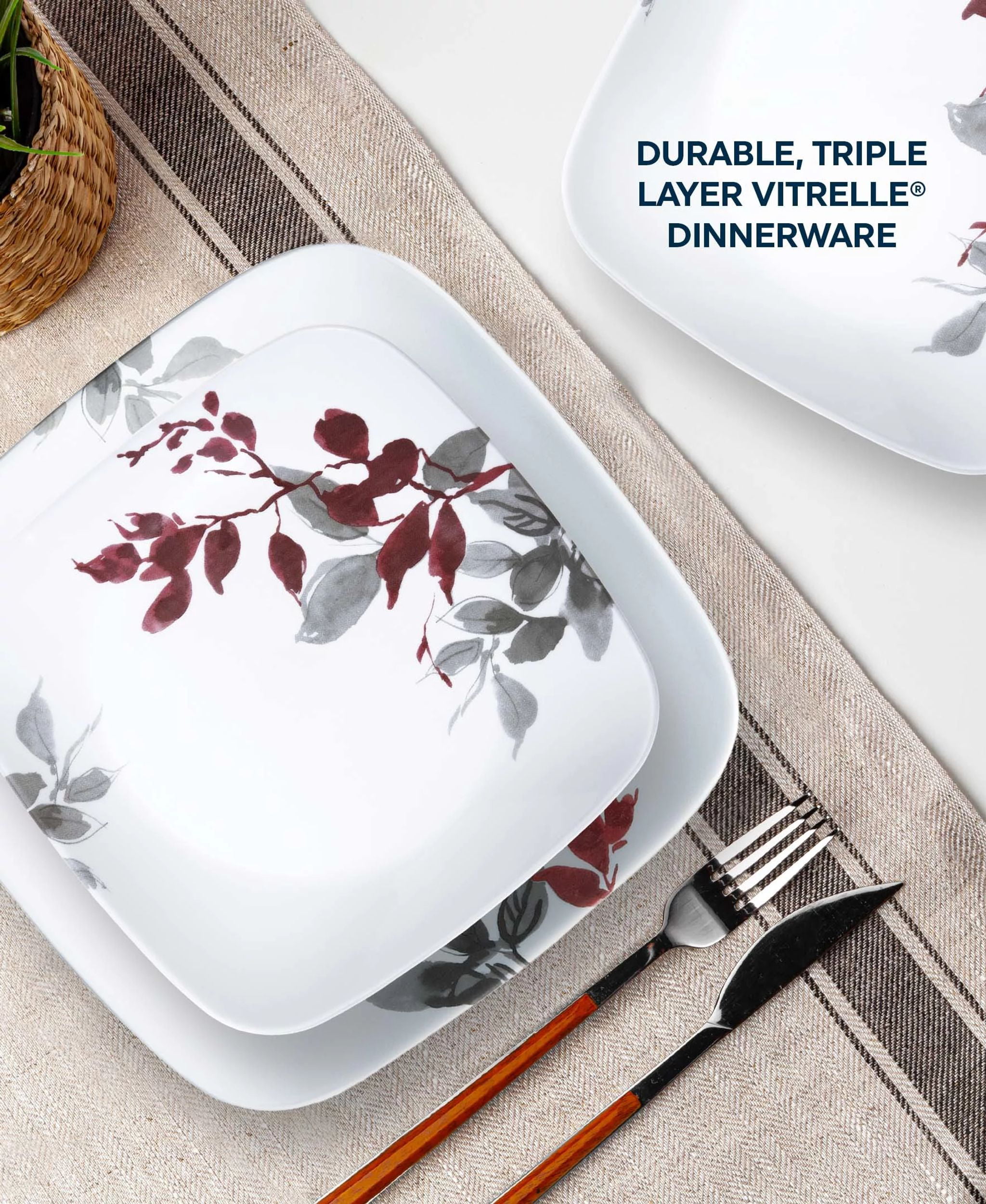 Corelle Kyoto Leaves 16-piece Dinnerware Set. Service for 4