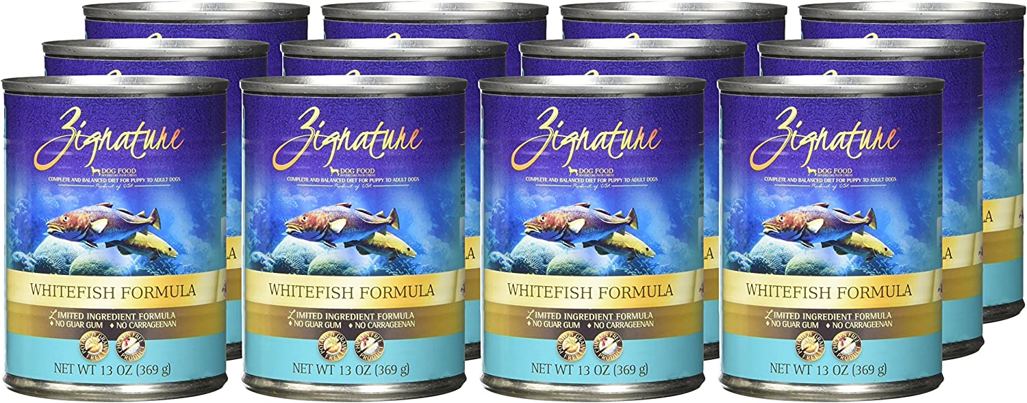 Zignature Whitefish Limited Ingredient Formula Grain-Free Canned Dog Food 13-oz case of 12