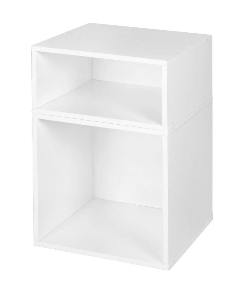 Niche 2-Pack Cubo 13-in W x 19.5-in H x 13-in D White Wood Grain Wood Collapsible Stackable Bin