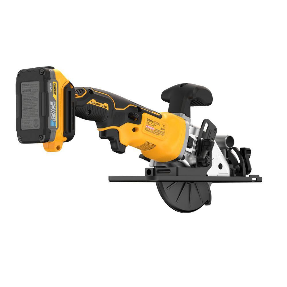 DEWALT DCW600BWCS571E1 Atomic 20-Volt MAX Lithium-Ion Cordless Brushless 4-1/2 in. Circular Saw & Compact Router with 1.7Ah Battery & Charger