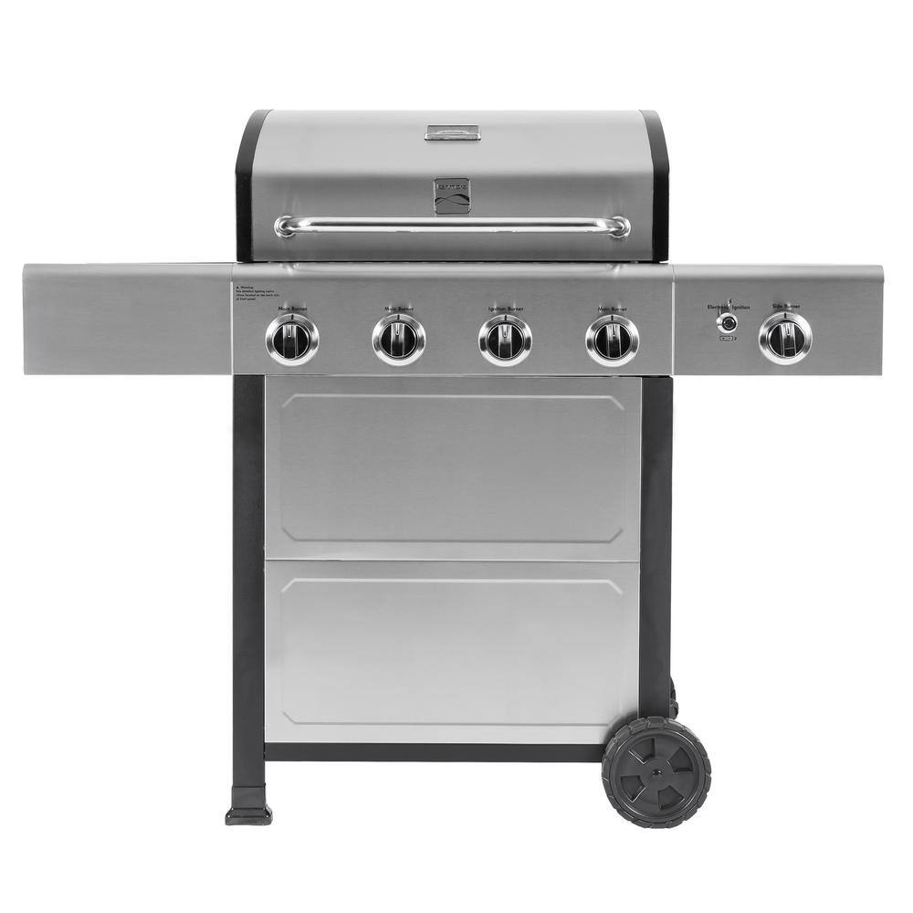 KENMORE PG-40406SOL-SE Kenmore 4 Burner Open Cart Propane Gas BBQ Grill with Side Burner. Stainless Steel