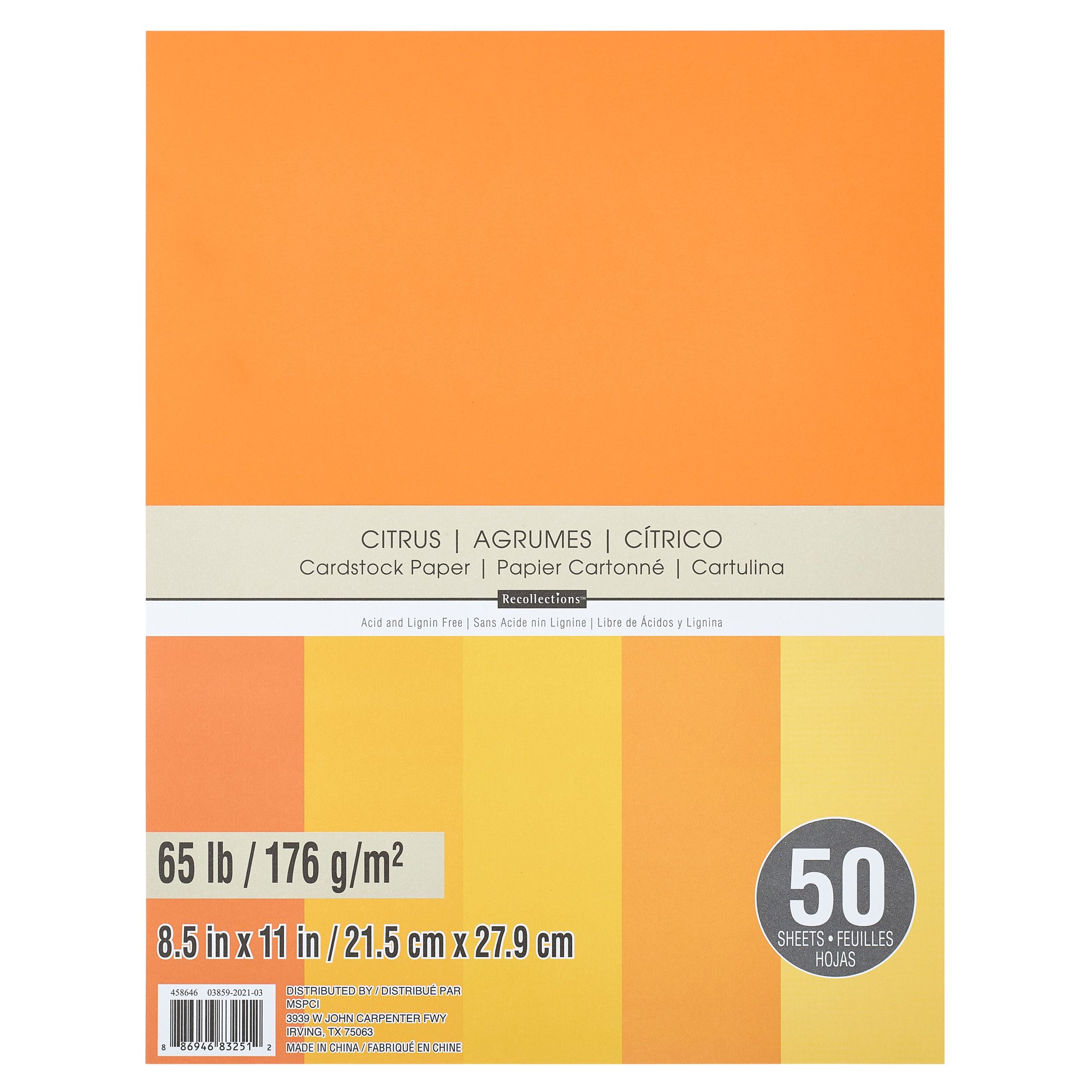 Recollections 12 Packs: 50 ct. (600 total) Citrus 8.5″ x 11″ Cardstock Paper