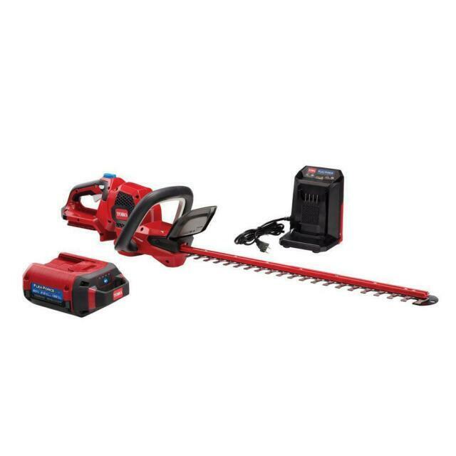 Toro 51840 Flex-Force 24 in. 60V Max Lithium-Ion Cordless Hedge Trimmer - 2.5 Ah Battery and Charger Included