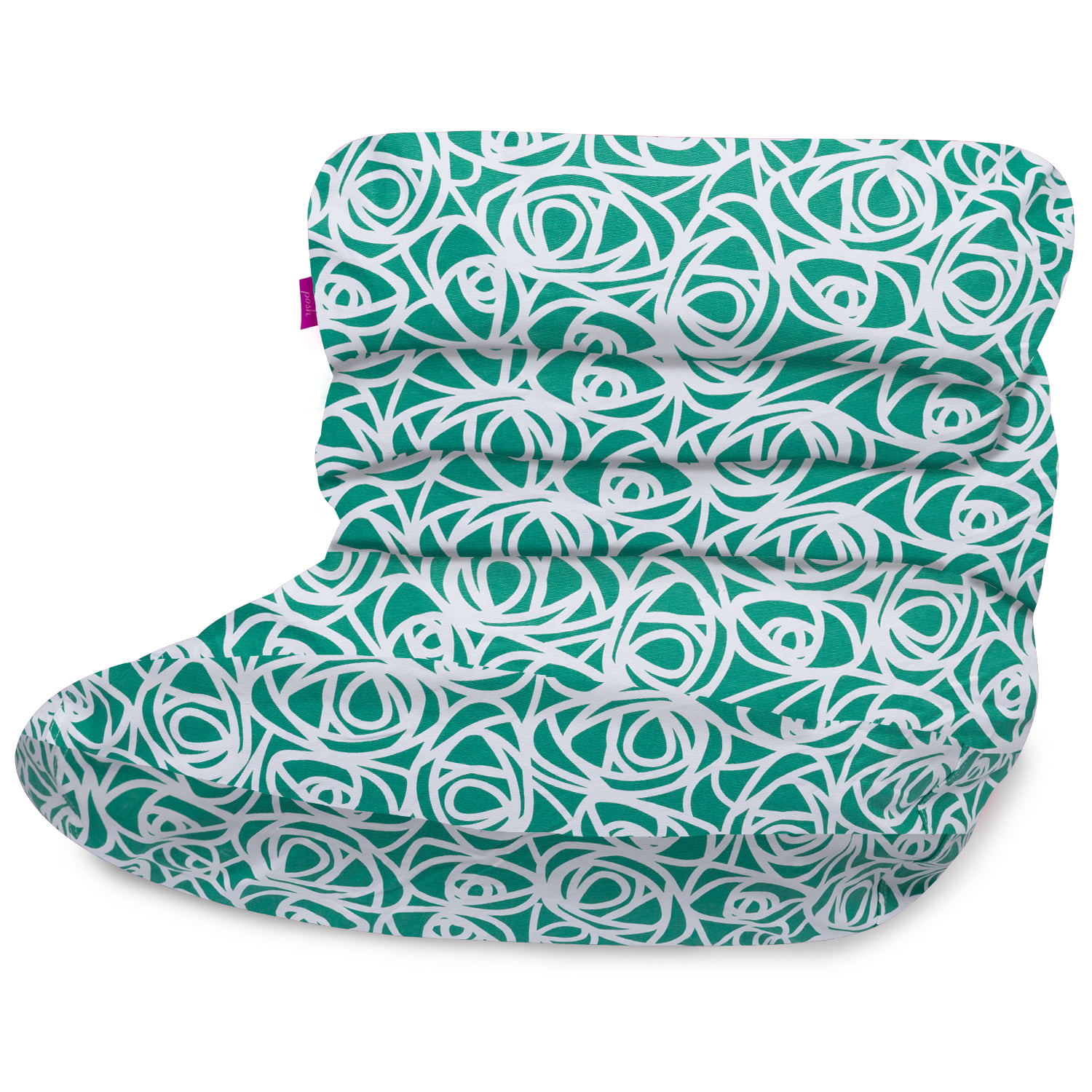 Posh Creations Laguna Lounger Bean Bag Chair. Kids. 3 ft. Canvas Roses Mint