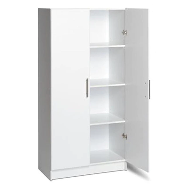 Prepac WES-3264 Wood Freestanding Garage Cabinet in White (32 in. W x 65 in. H x 16 in. D)