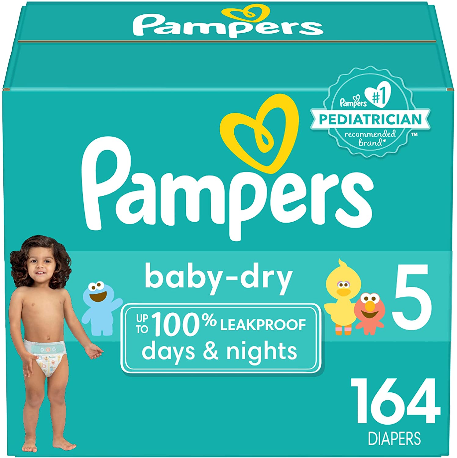 Diapers Size 5. 164 Count - Pampers Baby Dry Disposable Baby Diapers