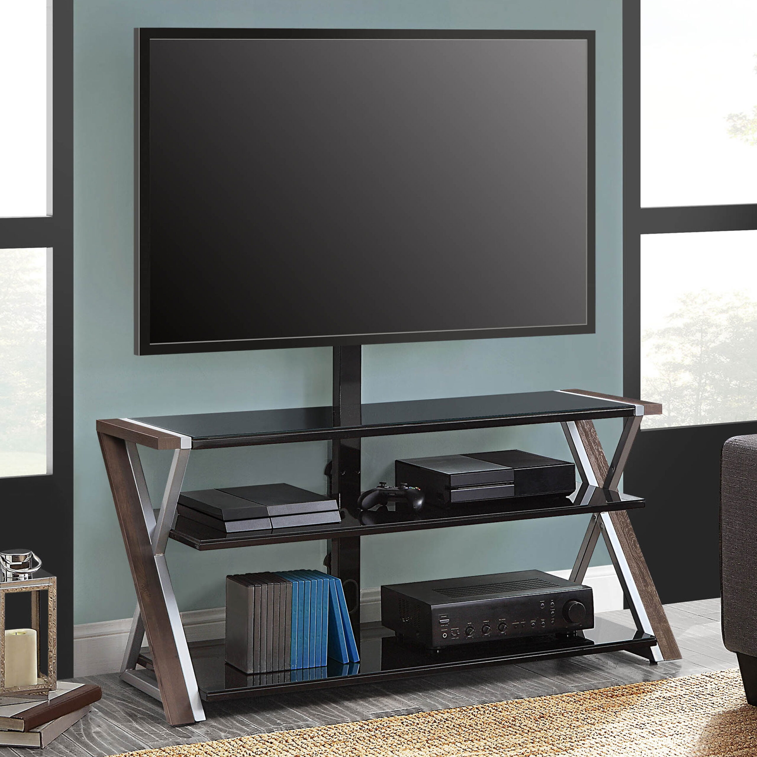 Whalen Xavier 3-in-1 Television Stand. Brown