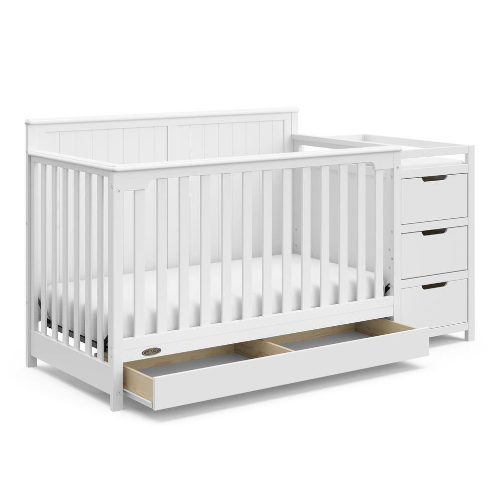 Graco  Hadley White 4-in-1 Convertible Crib and Changer with Drawer