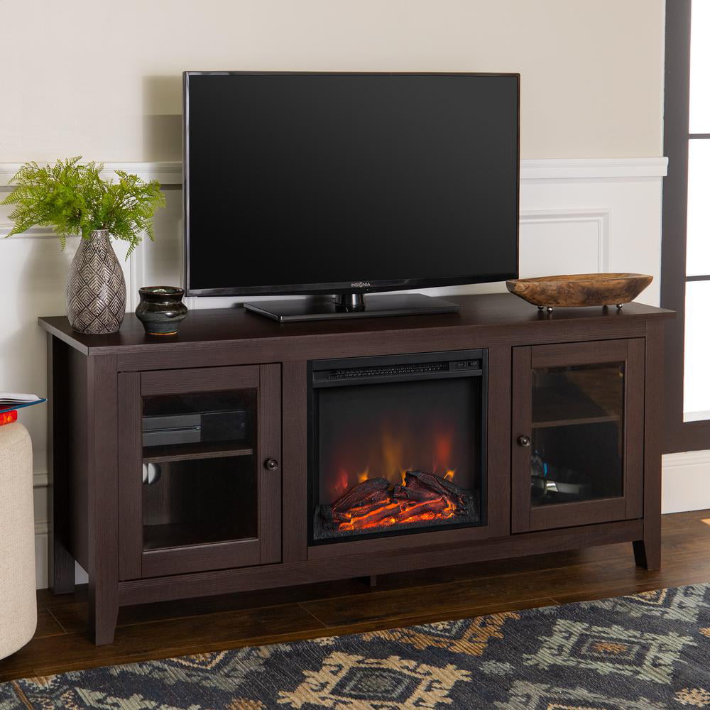 Walker Edison Fireplace TV Stand for TVs up to 60″. Espresso