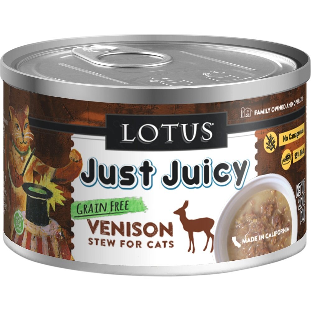 Lotus Just Juicy Venison Stew Grain-Free Canned Cat Food - 5.3-oz can