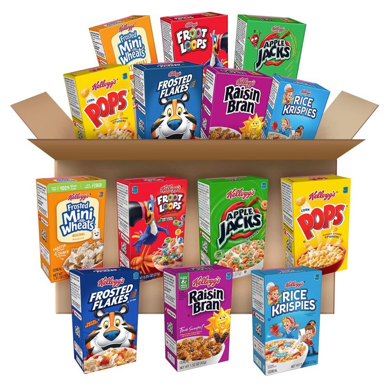 Kellogg-s. Breakfast Cereal. Single-Serve Boxes. Variety Pack 48 Count