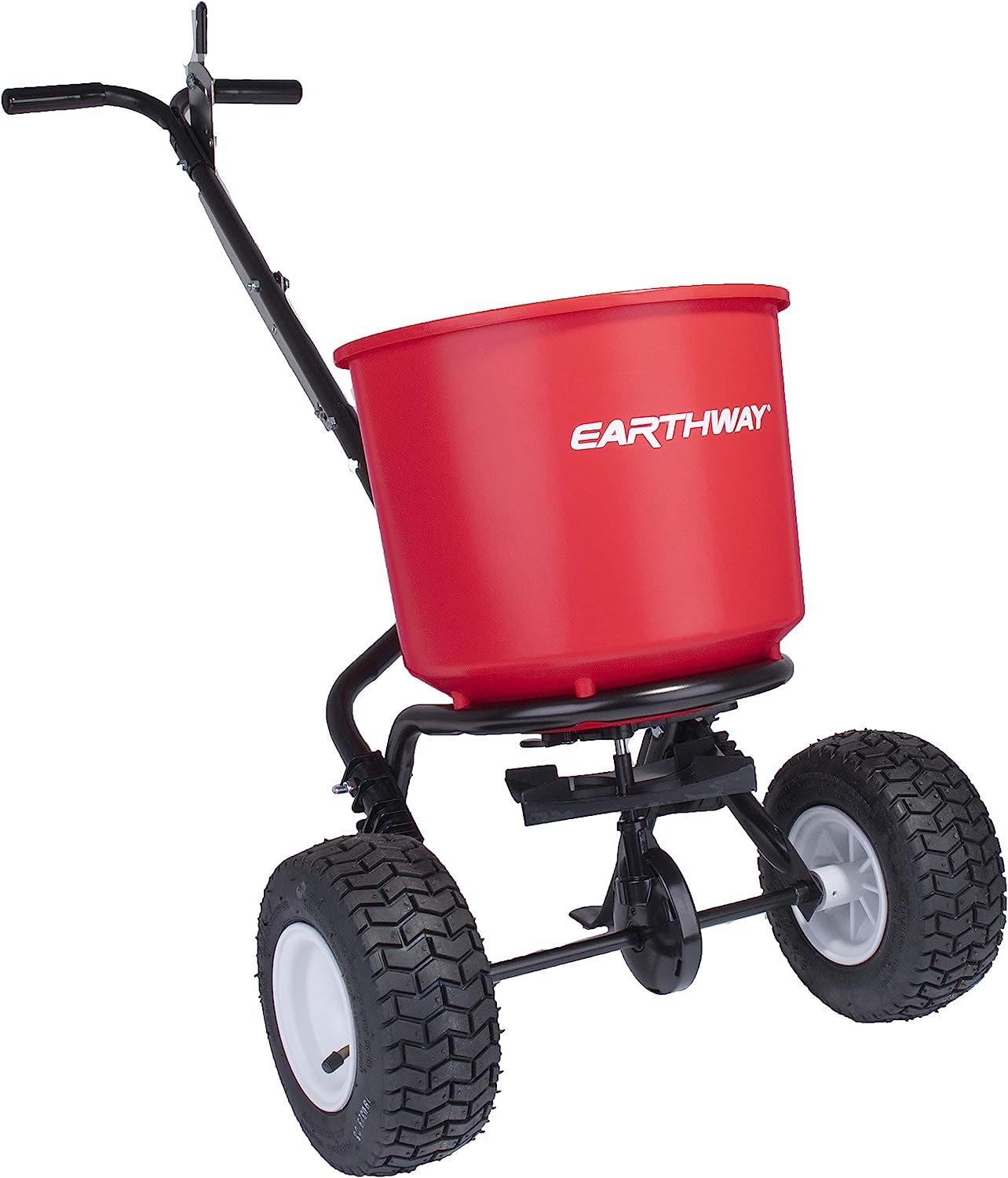 EarthWay 2600A-Plus 40 LB (18 KG) Walk-Behind Broadcast Fertilizer Spreader. Garden Seeder. Salt Spreader w/9-Inch Pneumatic Wheels. Made in America