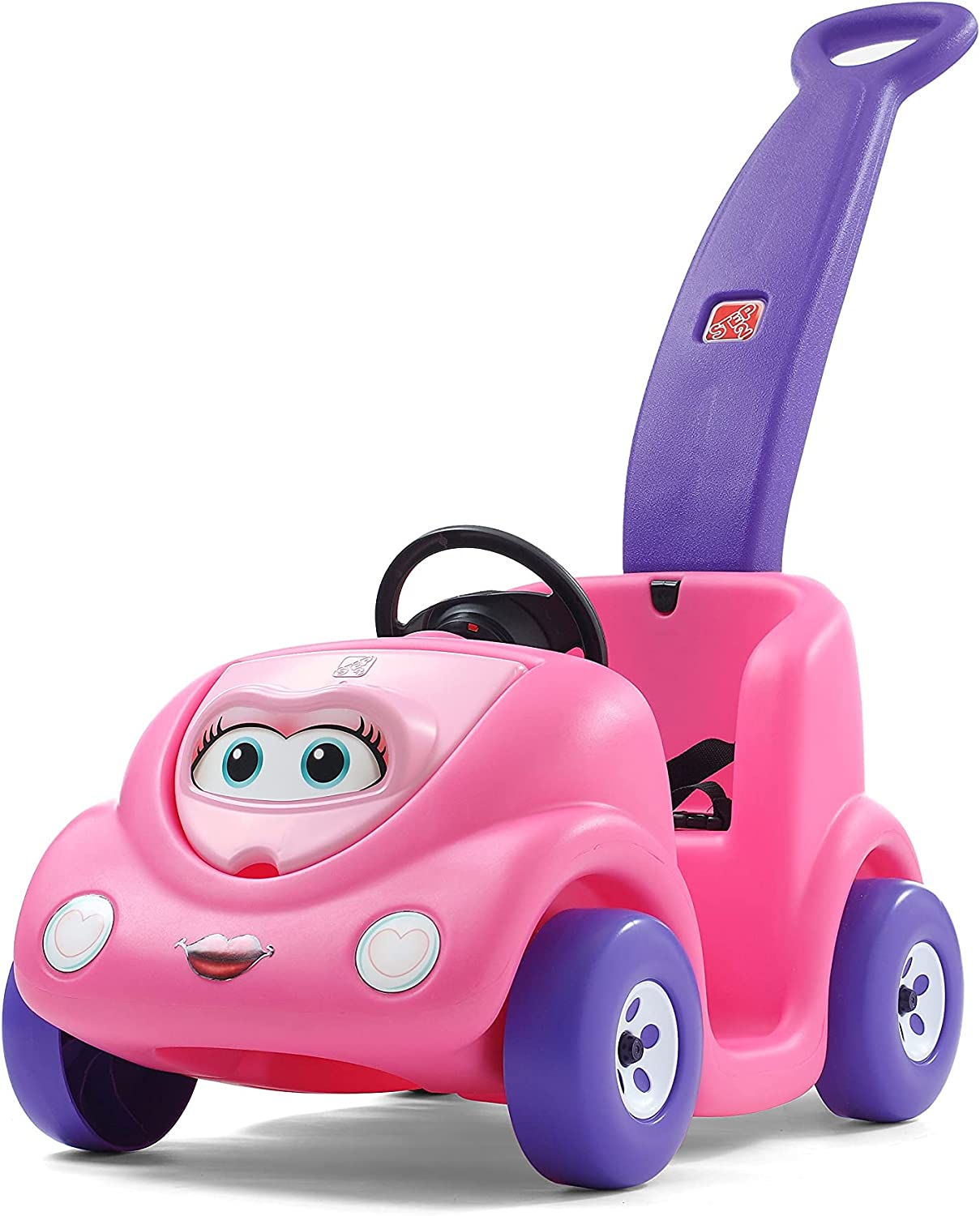 Step2 Push Around Buggy Ride On Toddler Push Car. Pink – Ride On Toy with Included Safety Belt. Comfortable Handle. Realistic Wheel for Pretend Play – Push Toy Makes a Great Stroller Alternative