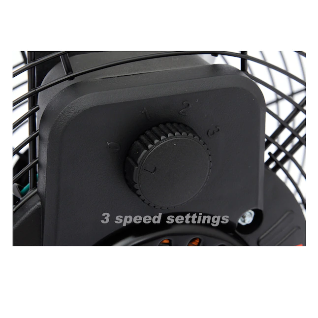 Utilitech  20-in 3-Speed Indoor Black Floor Fan