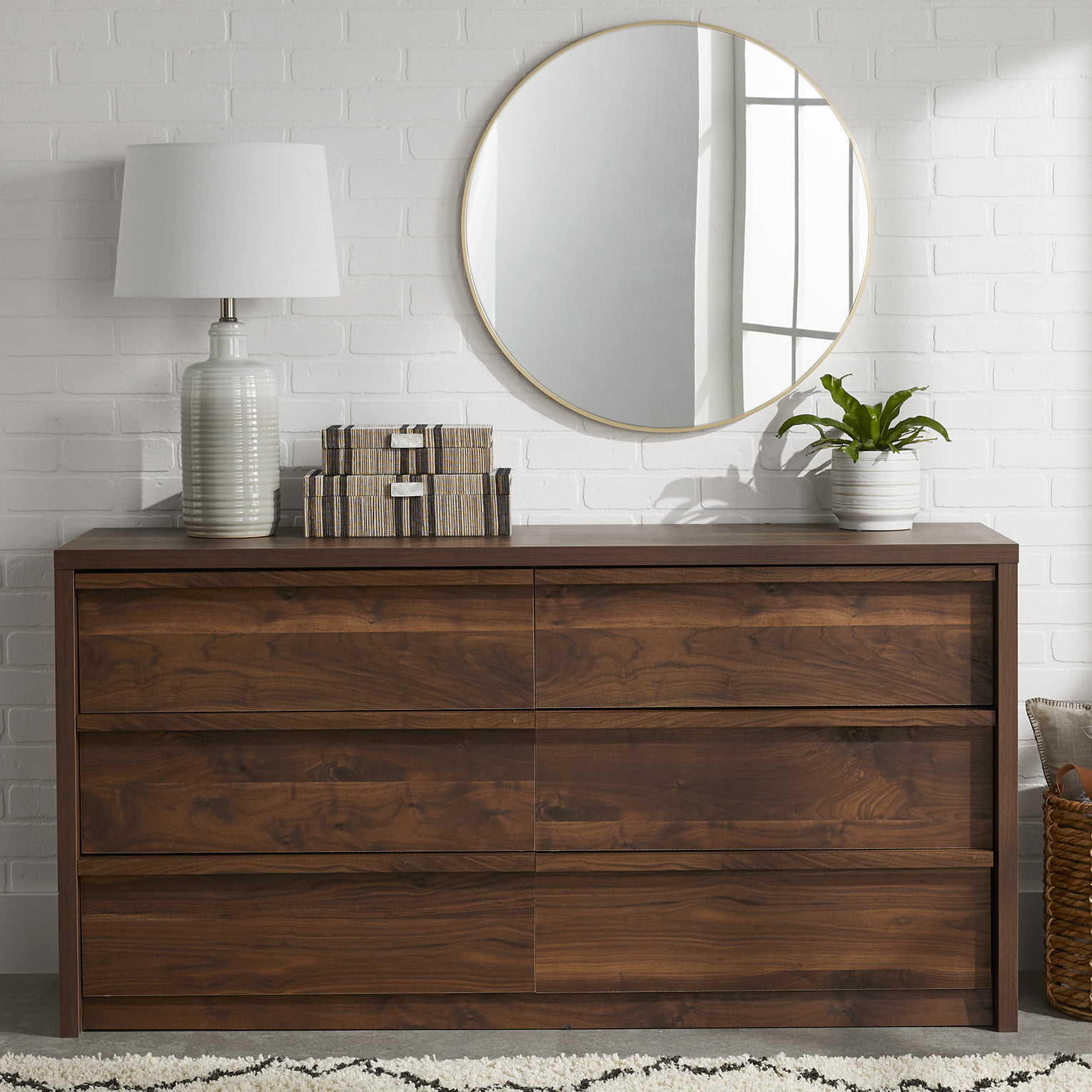 Better Homes and Gardens Montclair 6-Drawer Dresser. Vintage Walnut Finish