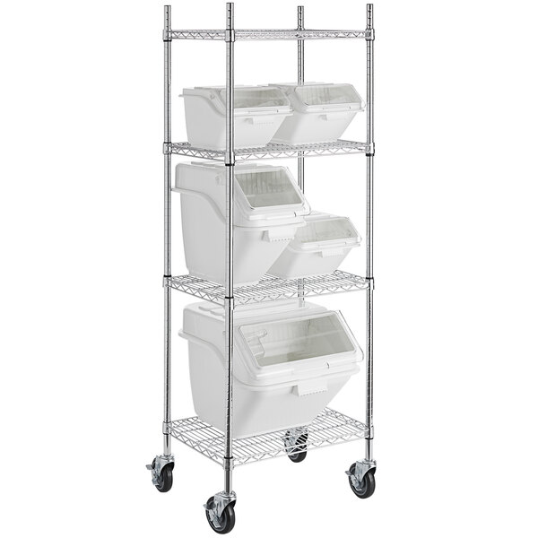 Baker-s Mark 18″ x 24″ Ingredient Bin Shelving Kit with 5 Clip-In Shelf Bins
