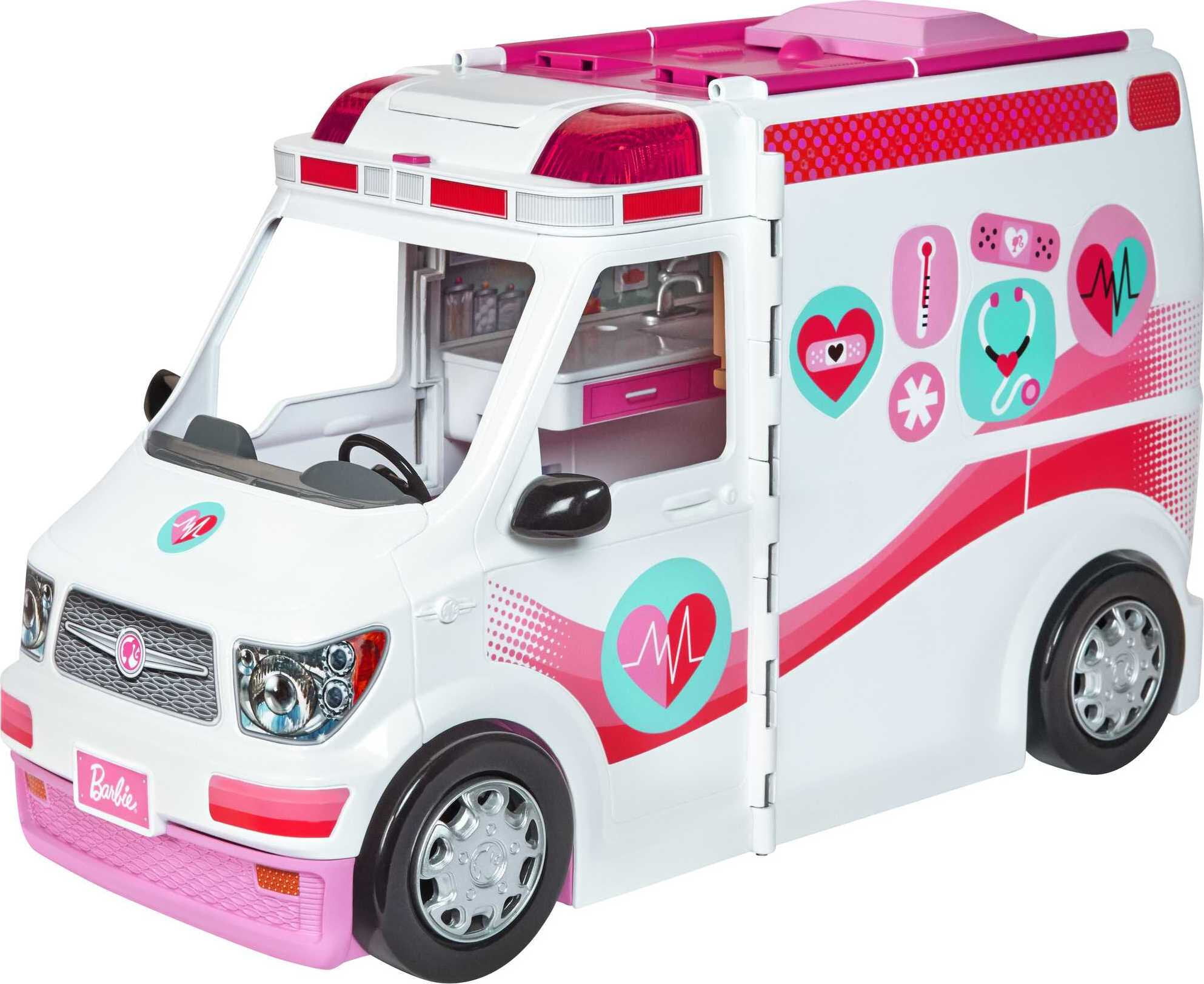 ​Barbie Emergency Vehicle Transforms into Care Clinic with 20+ Pieces