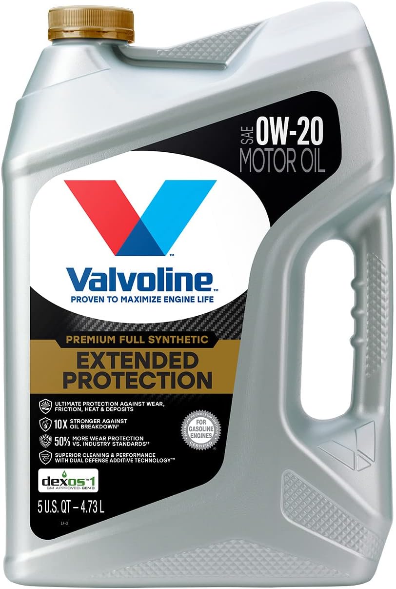 Valvoline Extended Protection SAE Full Synthetic Motor Oil SAE 0W-20 5 QT. Case of 3