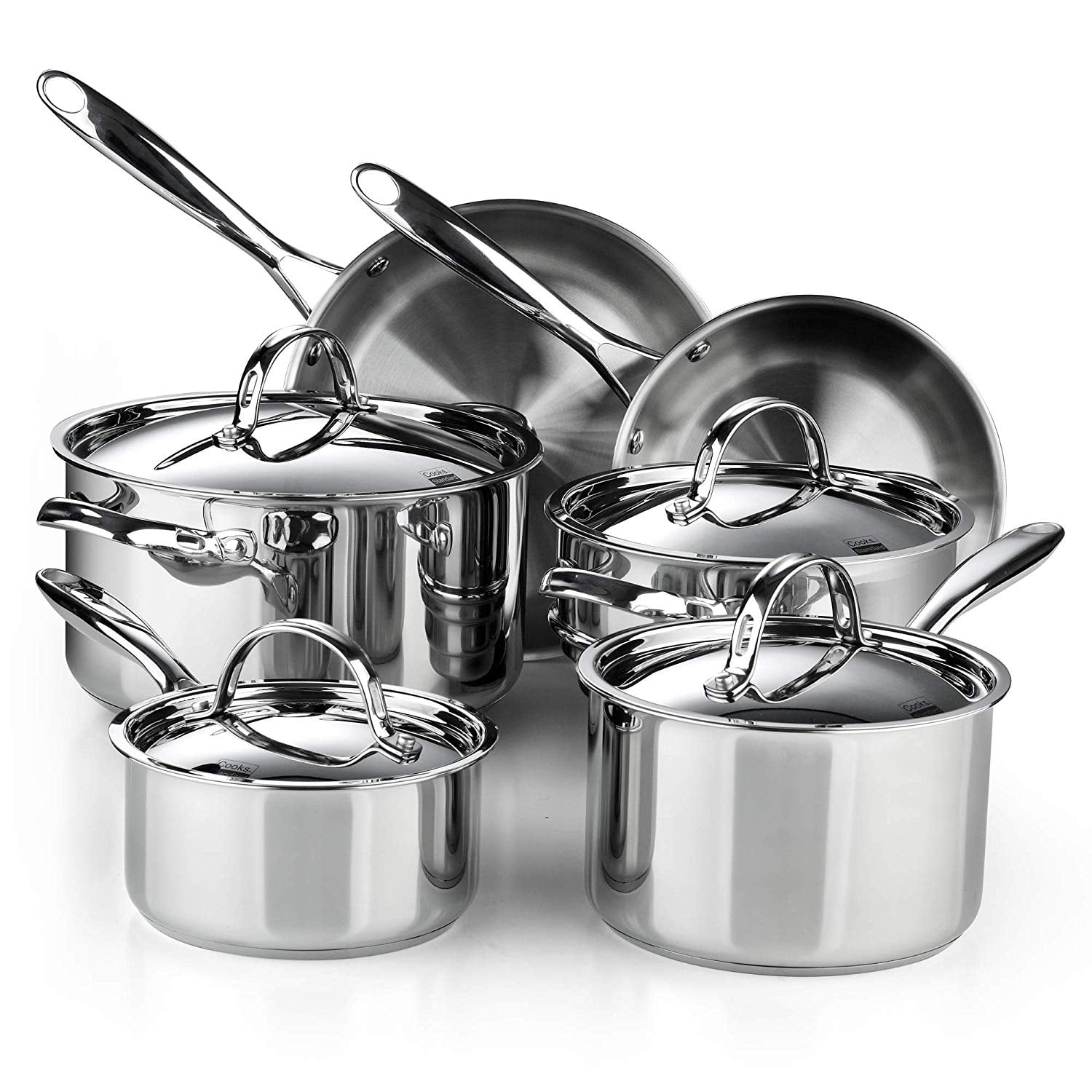 Cooks Standard 02631 Classic 10-Piece Stainless Steel Cookware Set. Silver