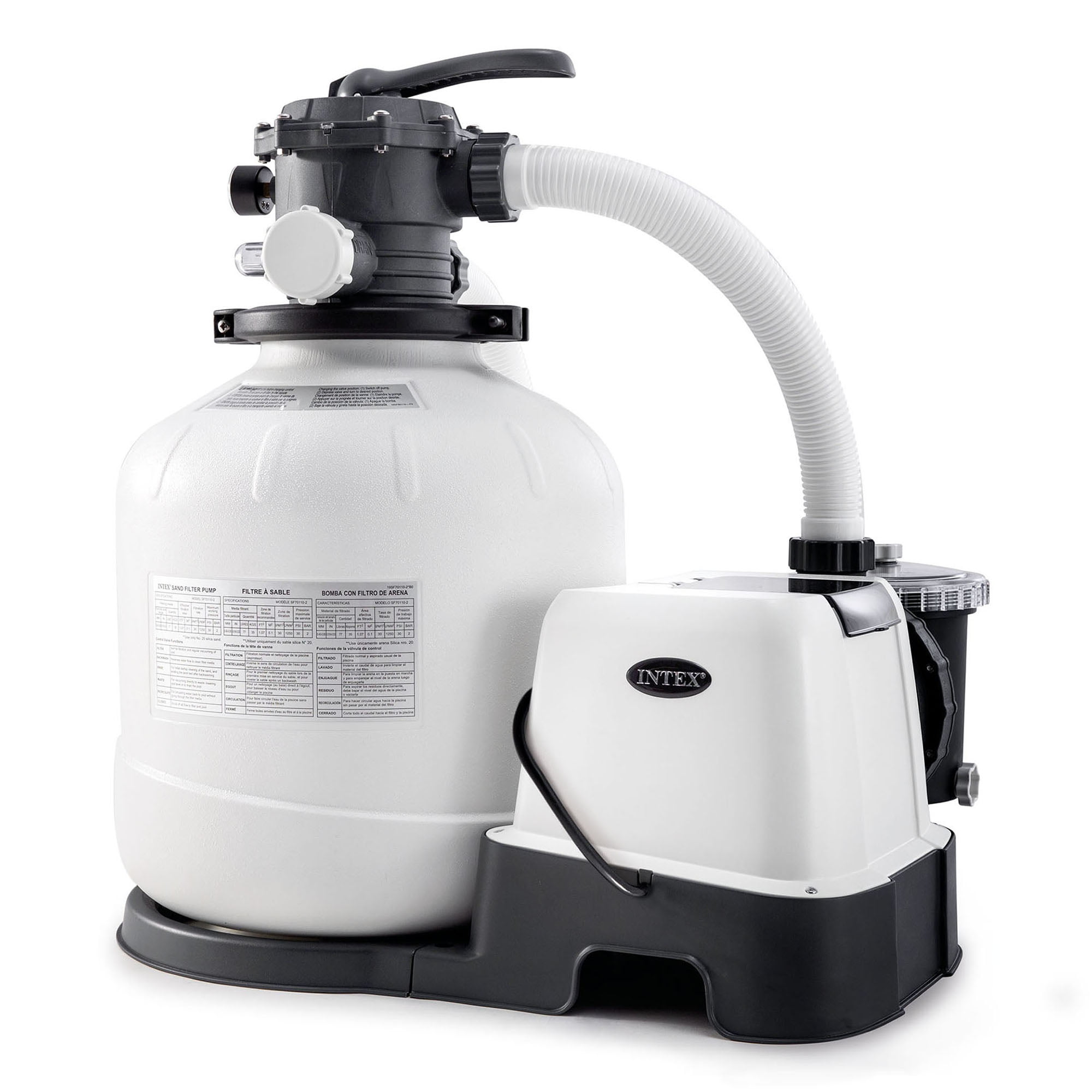 Intex 2.150 GPH 16″ Krystal Clear Saltwater System and Sand Filter Pump