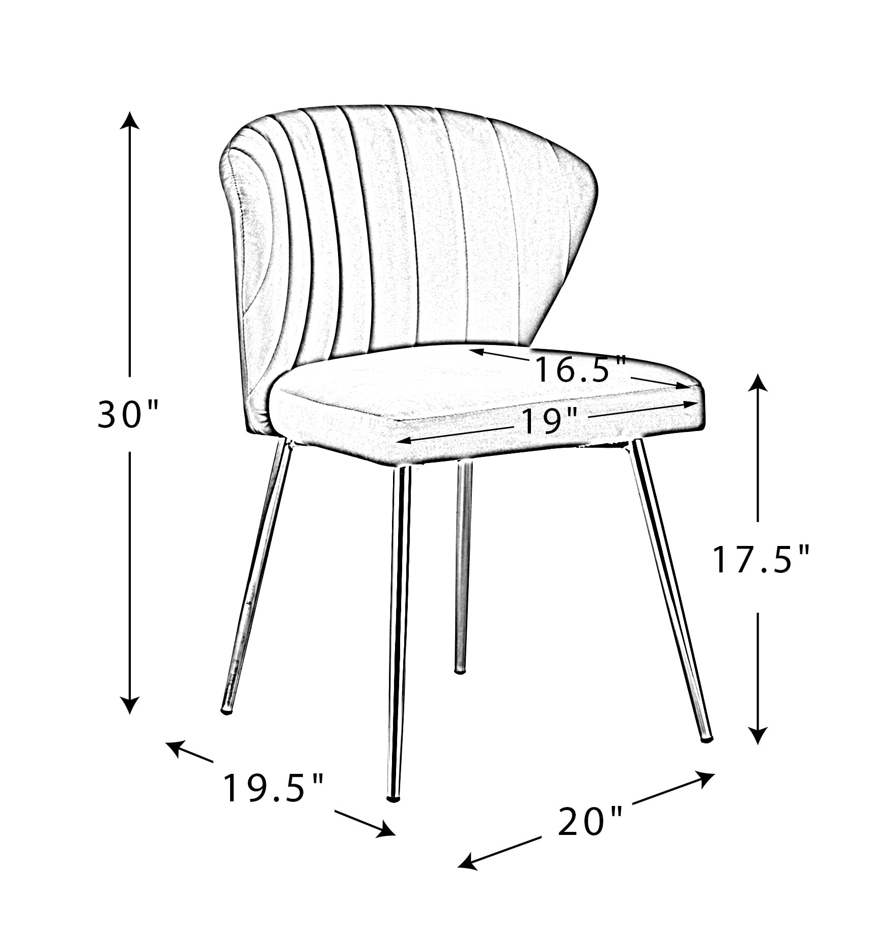 14 Karat Home Luna Wingback Chair. Pink