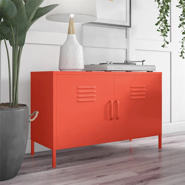 Ameriwood Home  Cache 37.04-in W x 25.2-in H x 15.75-in D Steel Full Storage Lockers. Orange Cabinet