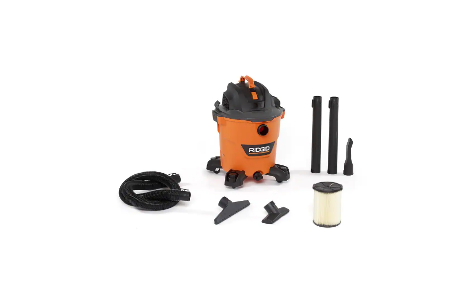 RIDGID HD1200 12 Gal. 5.0-Peak HP NXT Wet/Dry Shop Vacuum with Filter. Hose and Accessories
