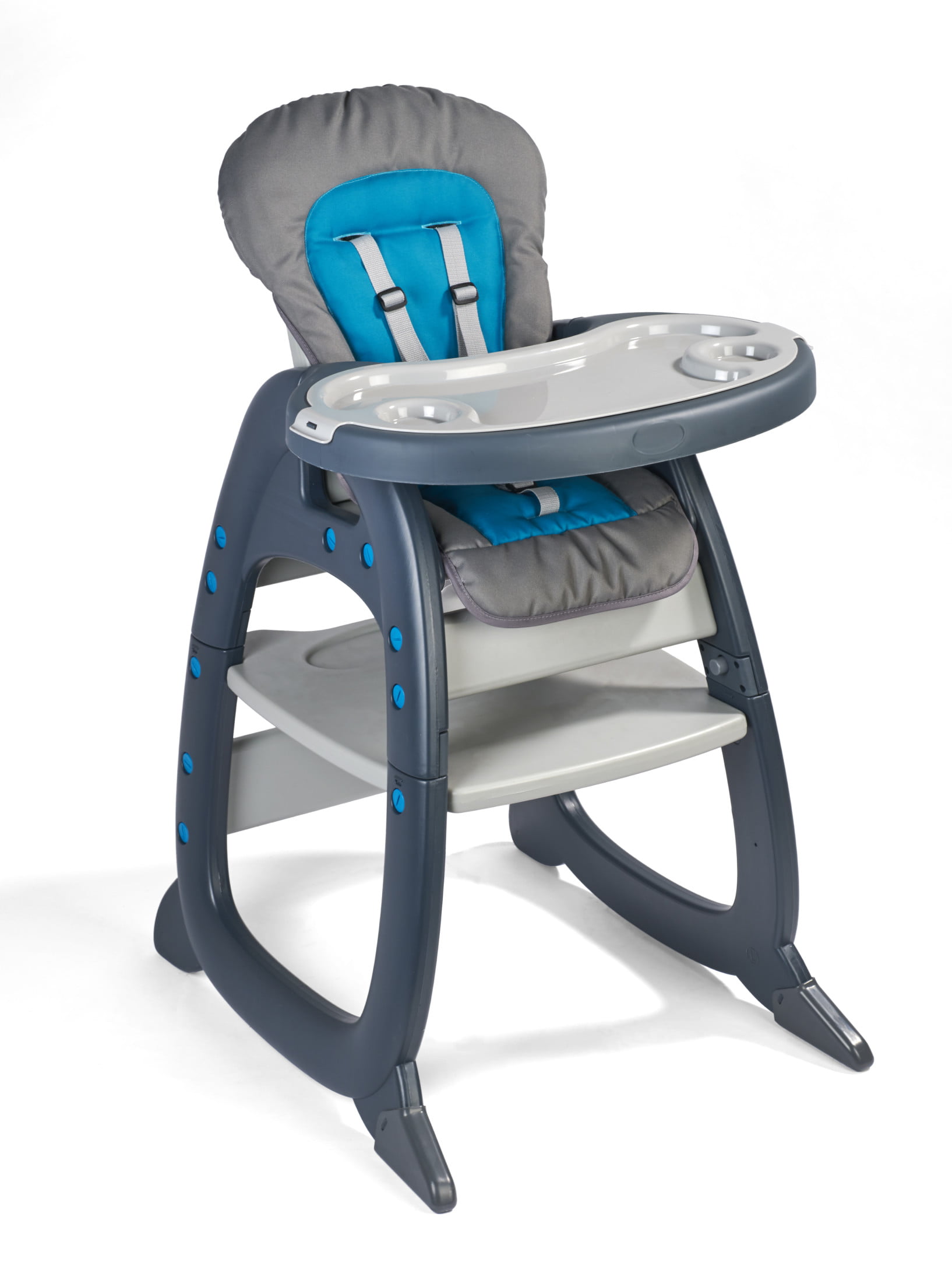 Badger Basket Envee II Baby High Chair with Play Table Conversion - Charcoal/Teal