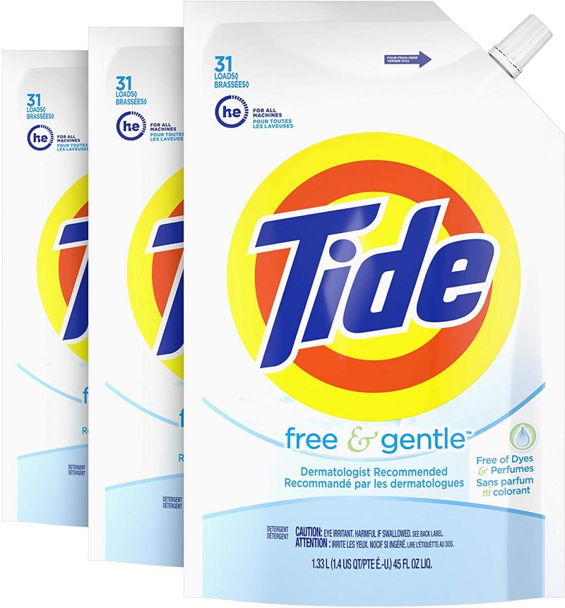 Tide Free & Gentle Liquid Laundry Detergent. 93 Loads. Pack of 3