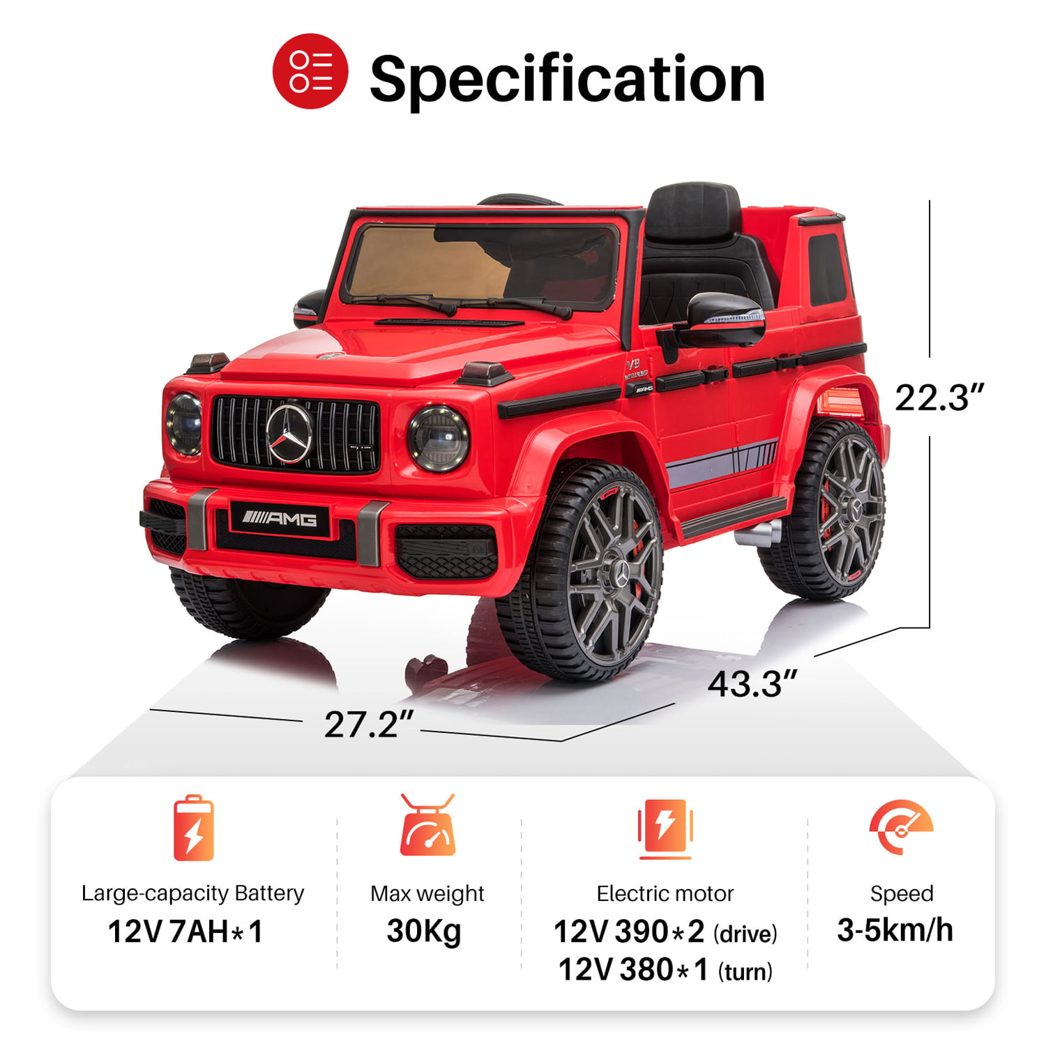 Toread Kids Ride On Cars. Licensed Mercedes-Benz G63. 12V Battery Powered Toy Electric Car 