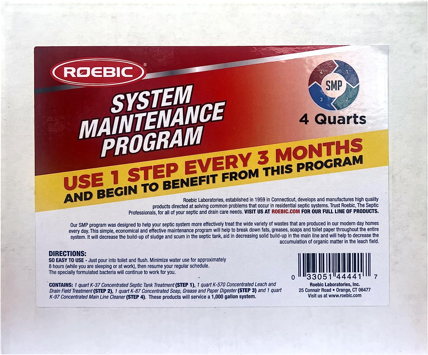 Roebic SMP-1000-PAK-1. Complete Septic System Maintenance Kit. pack of 1. 4 Quarts