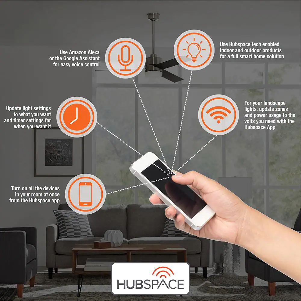 Hampton Bay Fanelee 52133 54 in. White Color Changing