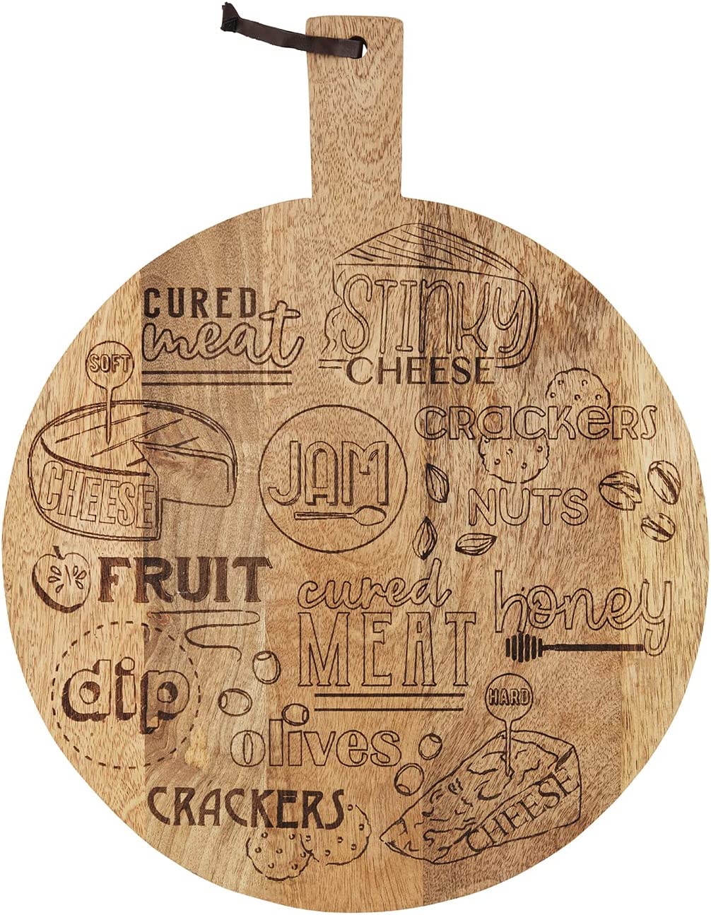 Mud Pie Wooden Charcuterie Lazy Susan. Brown. 20″ x 16″