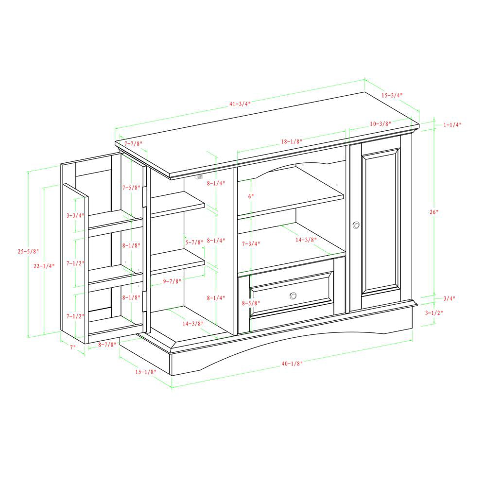 Walker Edison Traditional Tall 42 in. Espresso TV Stand 48 in. with Doors