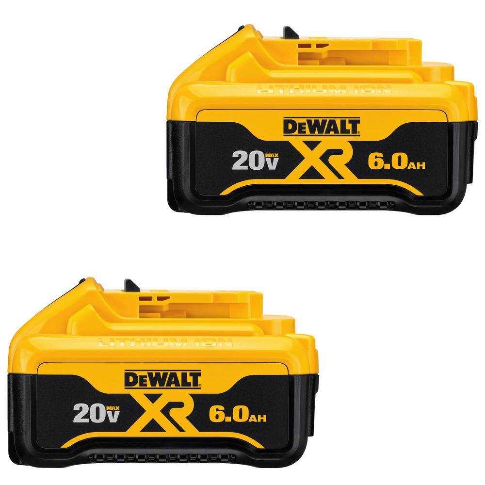 DEWALT DCB206-2 20V MAX XR Premium Lithium-Ion 6.0Ah Battery Pack (2 Pack)