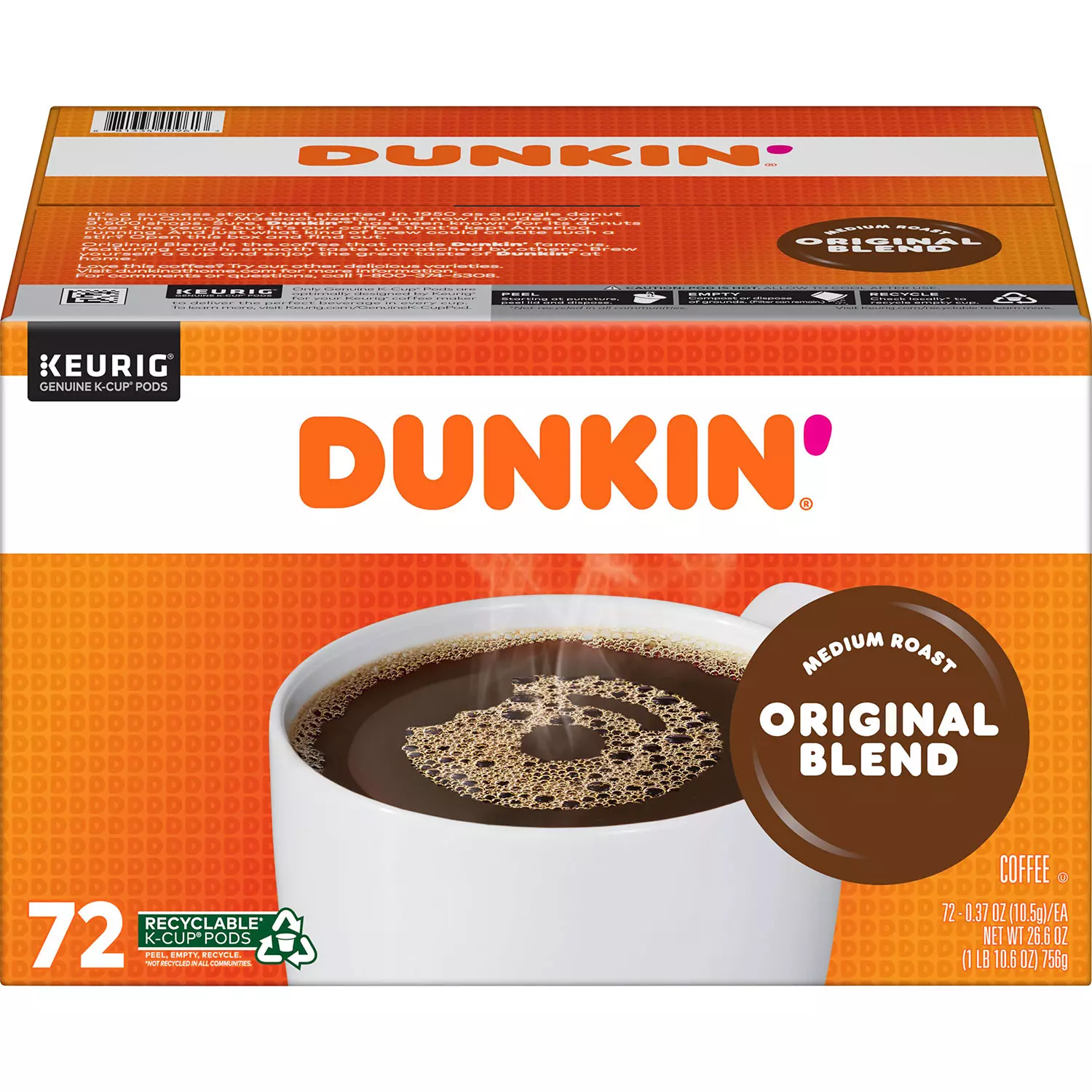 Dunkin- Donuts Original Blend K-Cups (72 ct.)