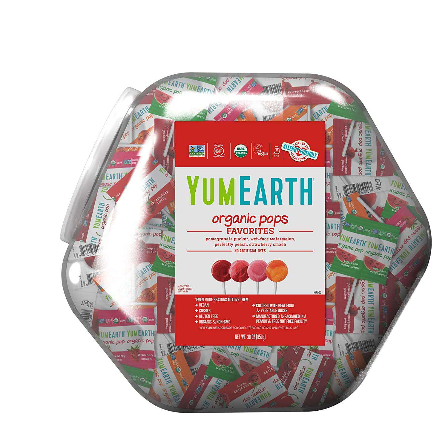YumEarth Organic Lollipops. Variety Pack. 30 ounce (pack of 1)