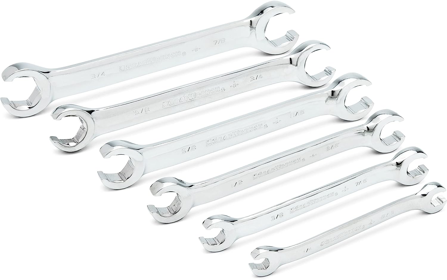 GEARWRENCH 6 Pc. Flare Nut Wrench Set. SAE - 81907